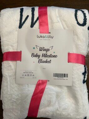 NWT Luka & Lily Wings Baby Milestone Blanket | New in Package | Unisex